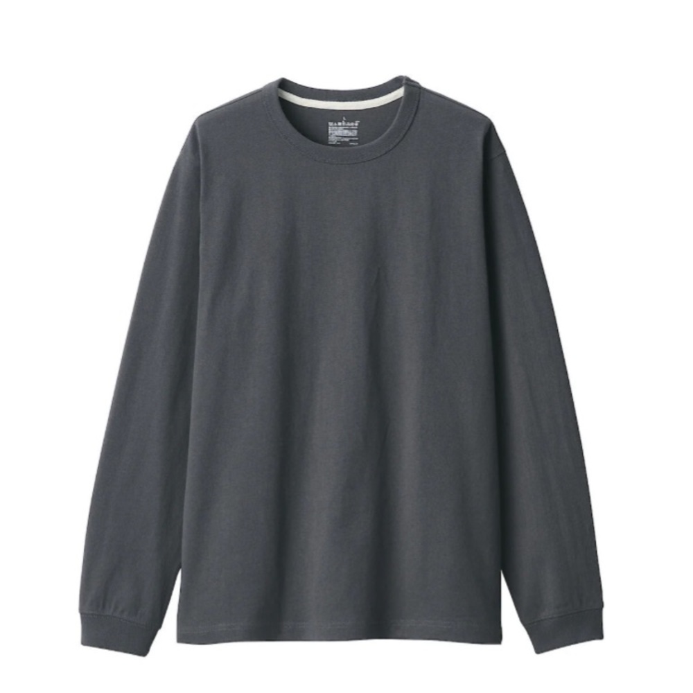Heavyweight Jersey T-Shirt - MUJI Long Sleeve Dark Gray T-Shirt